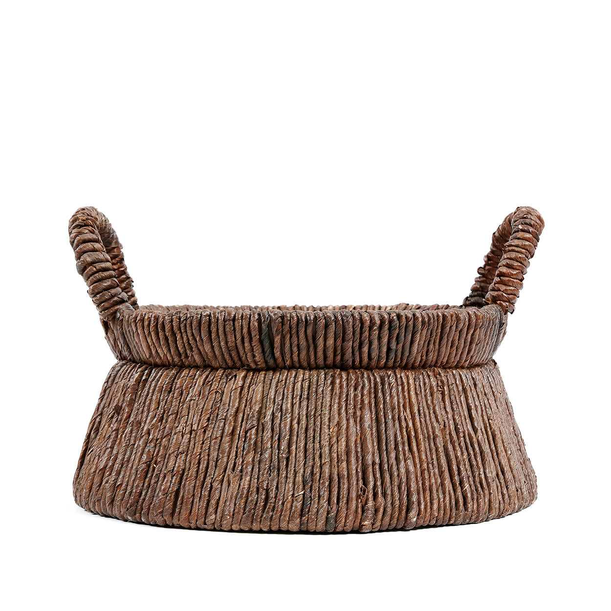 The Chizara Basket in palm leaf — handmade luxury storage basket curated by Laiyahome