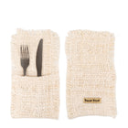 The Oh My Gee Cutlery Holder - Cream in cotton — handmade luxury knife rest curated by Laiyahome — view 2