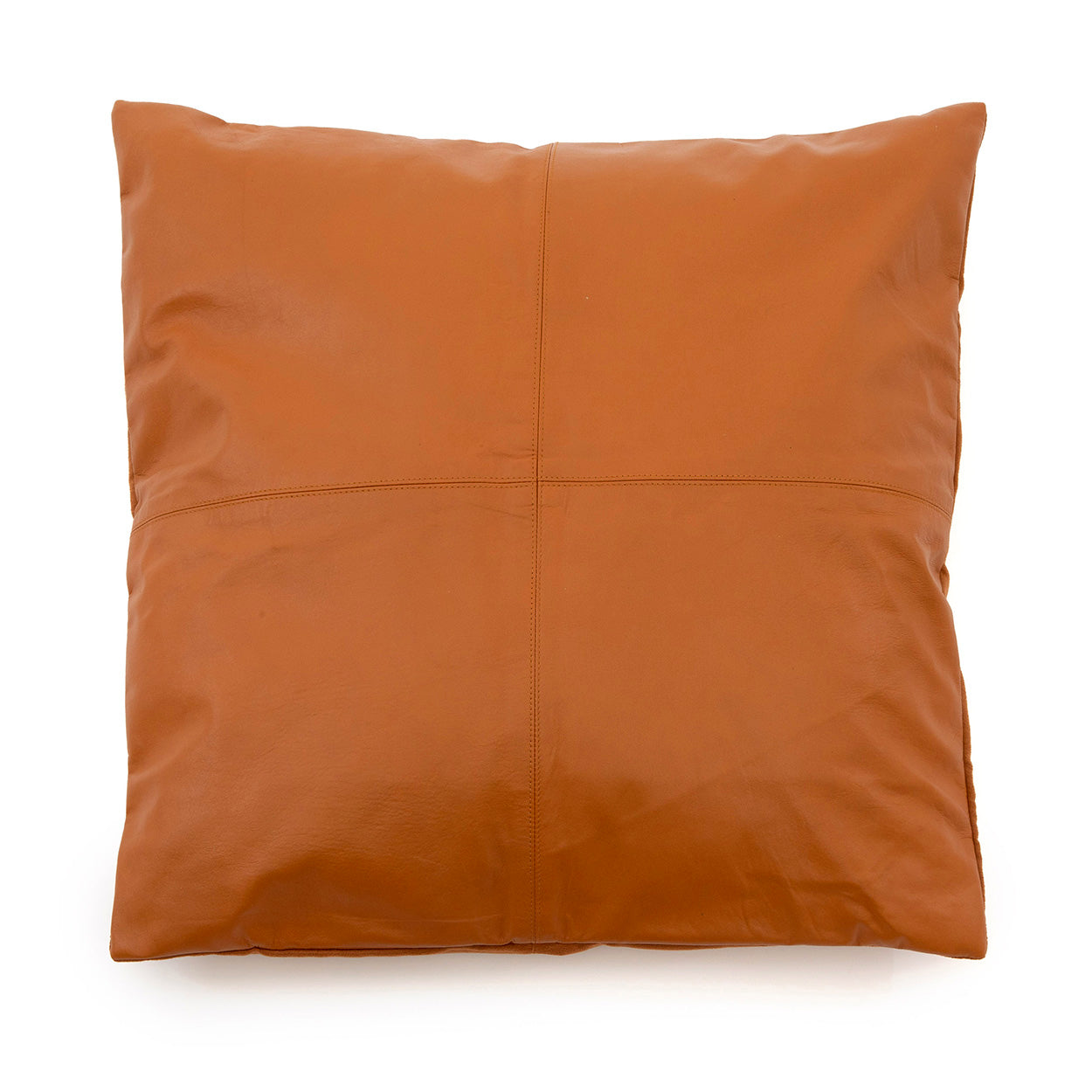 The Four Panel Leather Cushion Cover - Camel - 60x60 in leather — handmade luxury cushion cover curated by Laiyahome