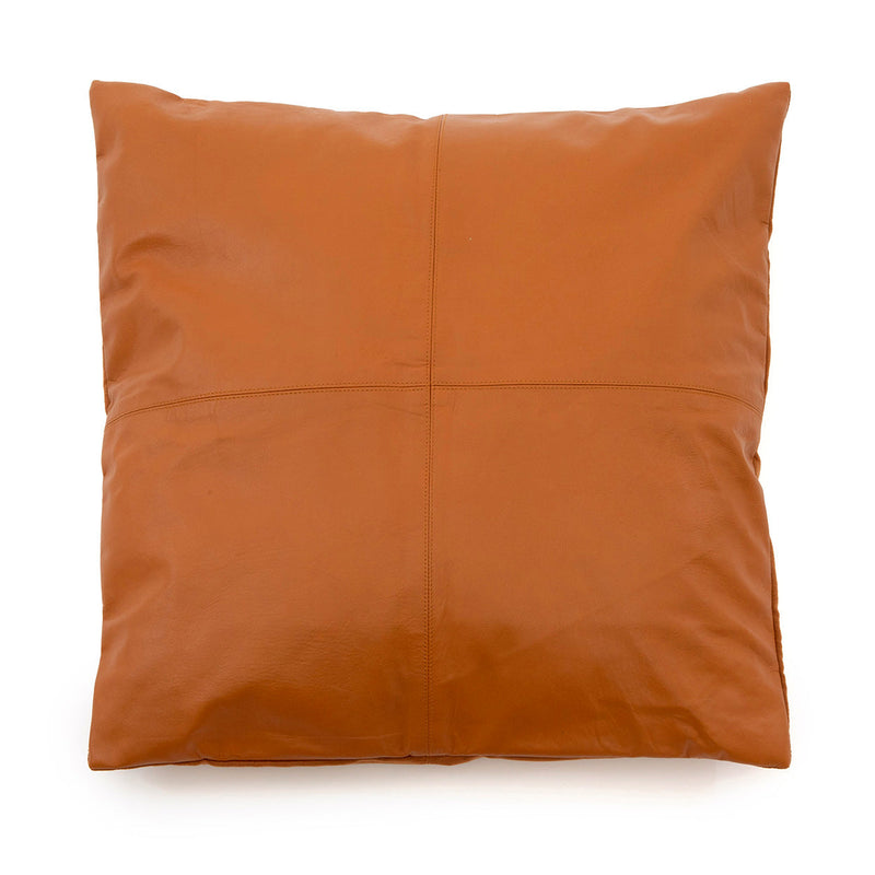 The Four Panel Leather Cushion Cover - Camel - 60x60 in leather — handmade luxury cushion cover curated by Laiyahome