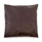 The Four Panel Leather Cushion Cover - Choco - 60x60 in leather — handmade luxury cushion cover curated by Laiyahome
