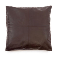 The Four Panel Leather Cushion Cover - Choco - 60x60 in leather — handmade luxury cushion cover curated by Laiyahome