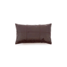 The Six Panel Leather Cushion Cover - Choco - 30x50 in leather — handmade luxury cushion cover curated by Laiyahome
