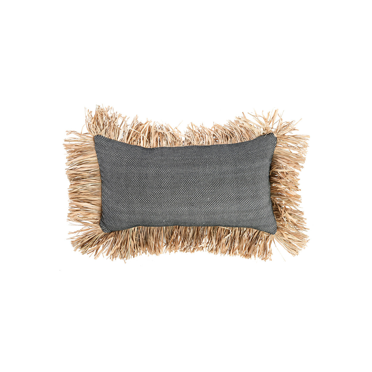 The Cotton Bonita Cushion Cover - Natural Black - 30x50 in cotton — handmade luxury cushion cover curated by Laiyahome