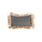 The Cotton Bonita Cushion Cover - Natural Black - 30x50 in cotton — handmade luxury cushion cover curated by Laiyahome