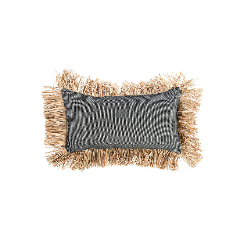 The Cotton Bonita Cushion Cover - Natural Black - 30x50 in cotton — handmade luxury cushion cover curated by Laiyahome