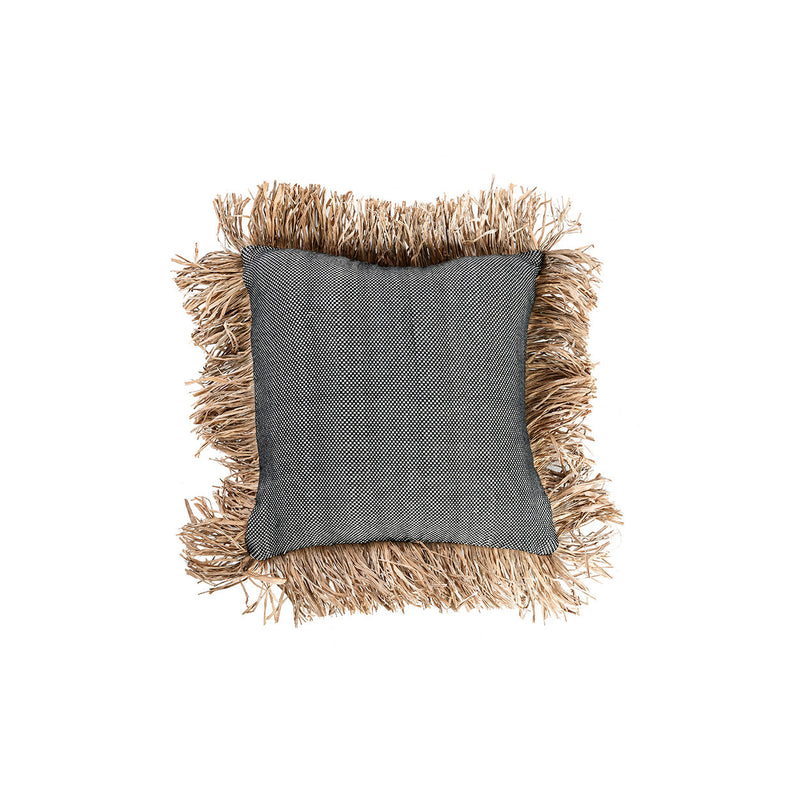 The Cotton Bonita Cushion Cover - Natural Black - 40x40 in cotton — handmade luxury cushion cover curated by Laiyahome