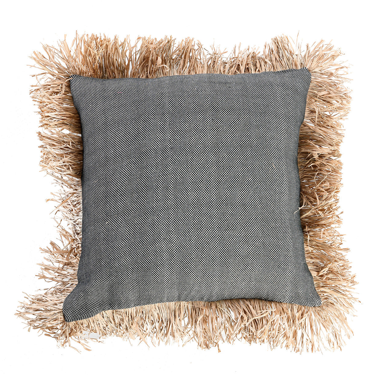 The Cotton Bonita Cushion Cover - Natural Black - 60x60 in cotton — handmade luxury cushion cover curated by Laiyahome