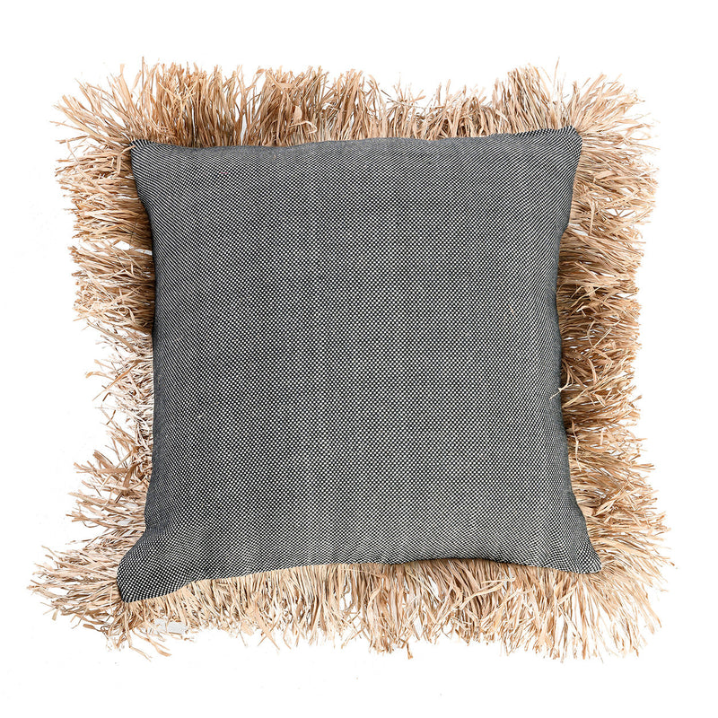 The Cotton Bonita Cushion Cover - Natural Black - 60x60 in cotton — handmade luxury cushion cover curated by Laiyahome