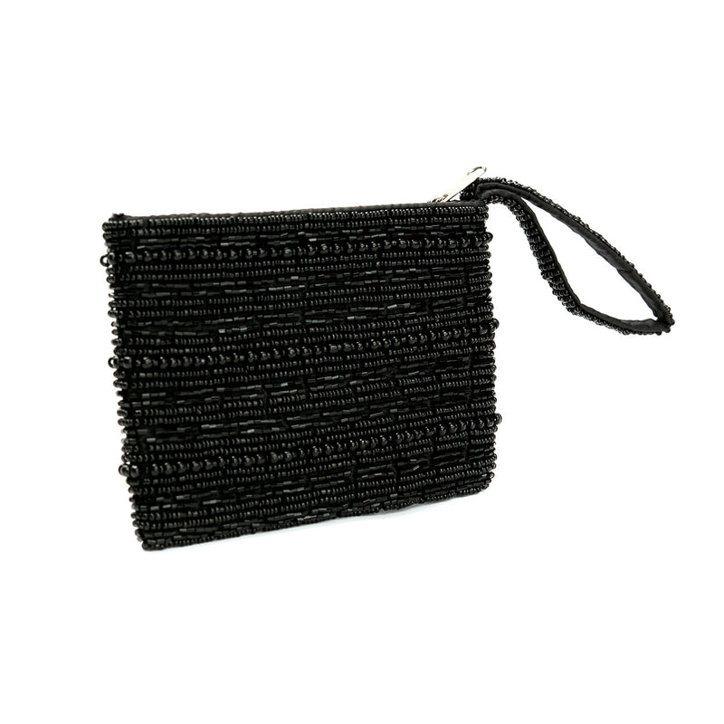 The Black Beaded Wallet in plastic — handmade luxury wallet curated by Laiyahome