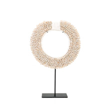 The Papua Shell Disc on Stand - White - M in iron — handmade luxury standing decoration curated by Laiyahome