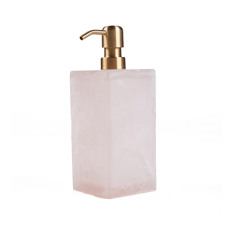 The Resin Soap Dispenser - Pink White in polyresin — handmade luxury soap dispenser curated by Laiyahome