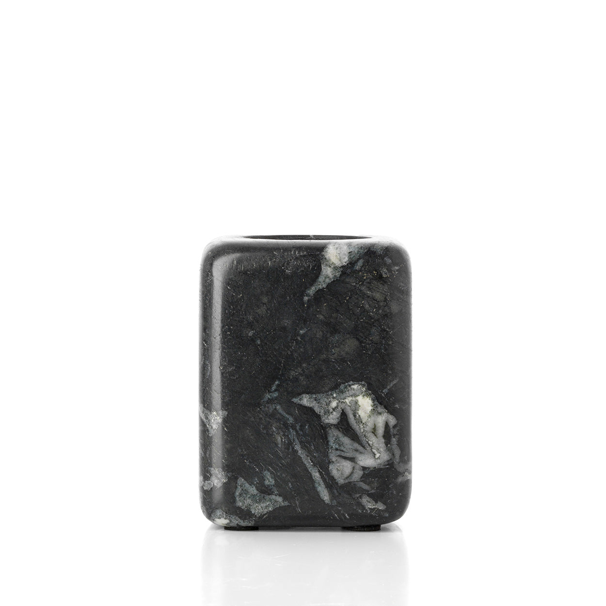 The Marble Tooth Brush Holder - Marine Black – marble toothbrush holder in marine black – product view 1