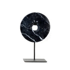The Marble Disc on Stand - Black - M in marble — handmade luxury standing decoration curated by Laiyahome