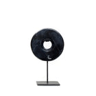 The Marble Disc on Stand - Black - S in marble — handmade luxury standing decoration curated by Laiyahome