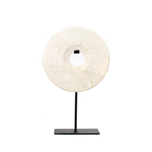 Disque en marbre sur support - Blanc - M