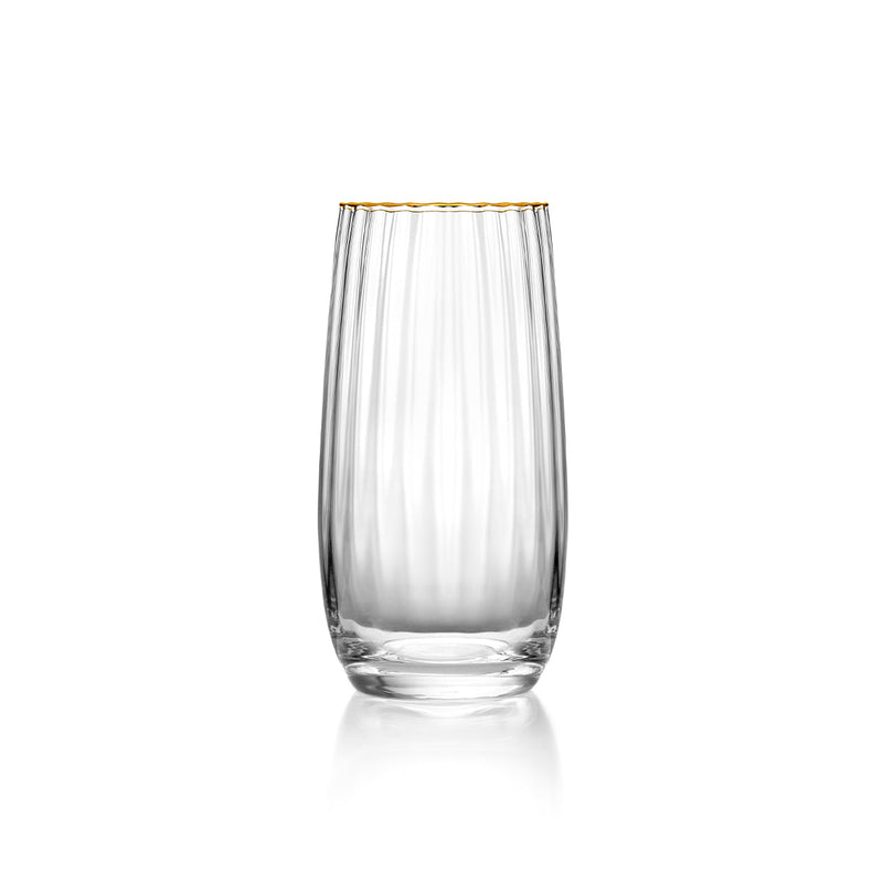 The Golden Rim Highball - Natural Gold in glass — handmade luxury longdrink glass curated by Laiyahome