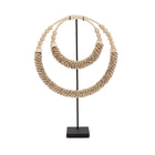 The Double Shell Necklace On Stand - Natural in cotton — handmade luxury standing decoration curated by Laiyahome