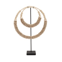 The Double Shell Necklace On Stand - Natural in cotton — handmade luxury standing decoration curated by Laiyahome