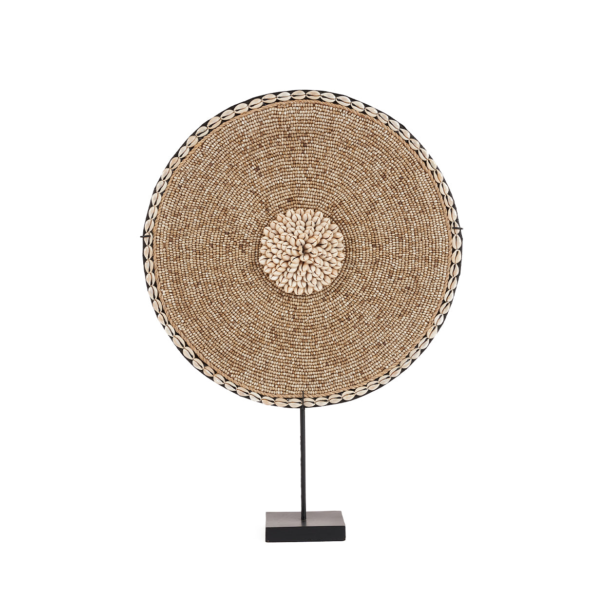 The Shell Guadeloupe on Stand - Natural White in shell — handmade luxury standing decoration curated by Laiyahome