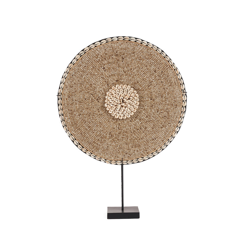 The Shell Guadeloupe on Stand - Natural White in shell — handmade luxury standing decoration curated by Laiyahome