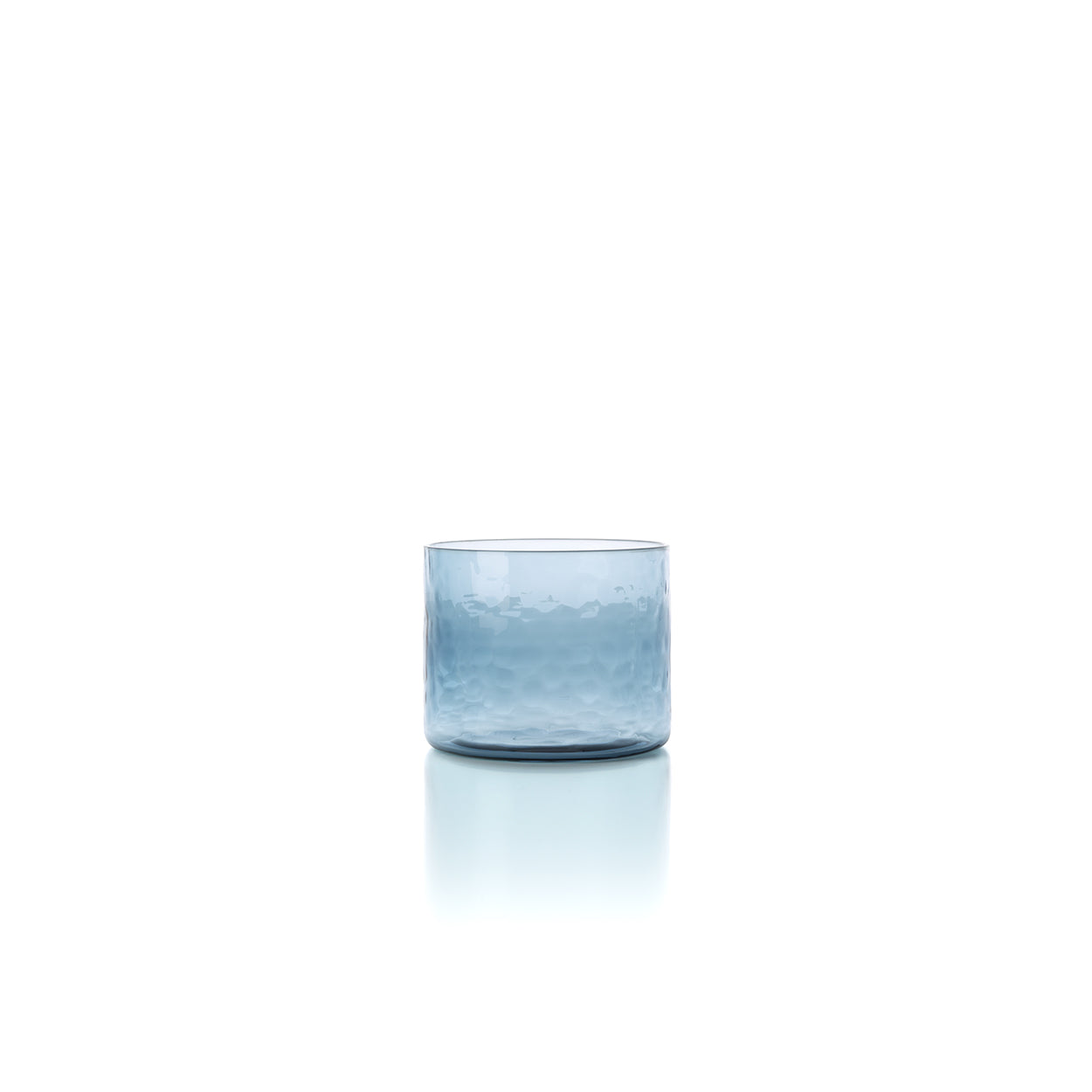 The Azure Hammered Low Tumbler - Blue in glass — handmade luxury tumbler curated by Laiyahome
