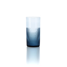 The Azure Rippled High Tumbler - Blue in glass — handmade luxury longdrink glass curated by Laiyahome
