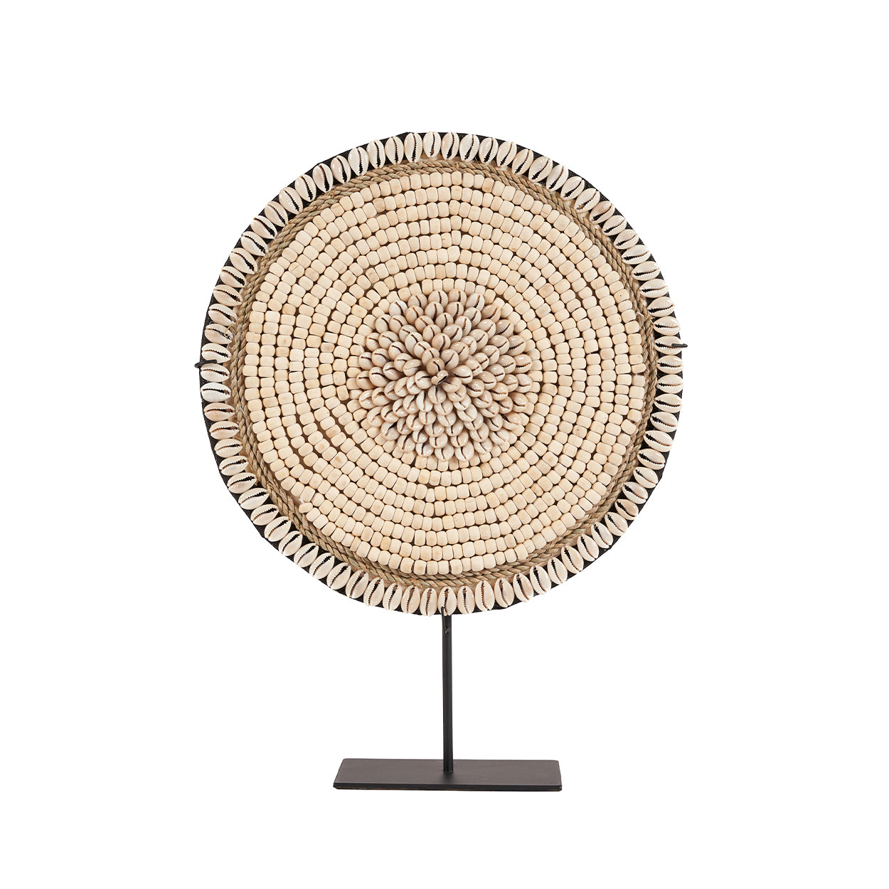 The Shell Martinique on Stand - Natural White in shell — handmade luxury standing decoration curated by Laiyahome