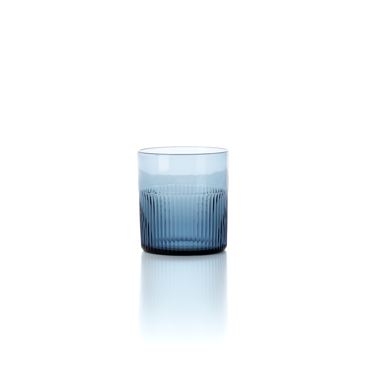 The Azure Rippled Low Tumbler - Blue in glass — handmade luxury tumbler curated by Laiyahome