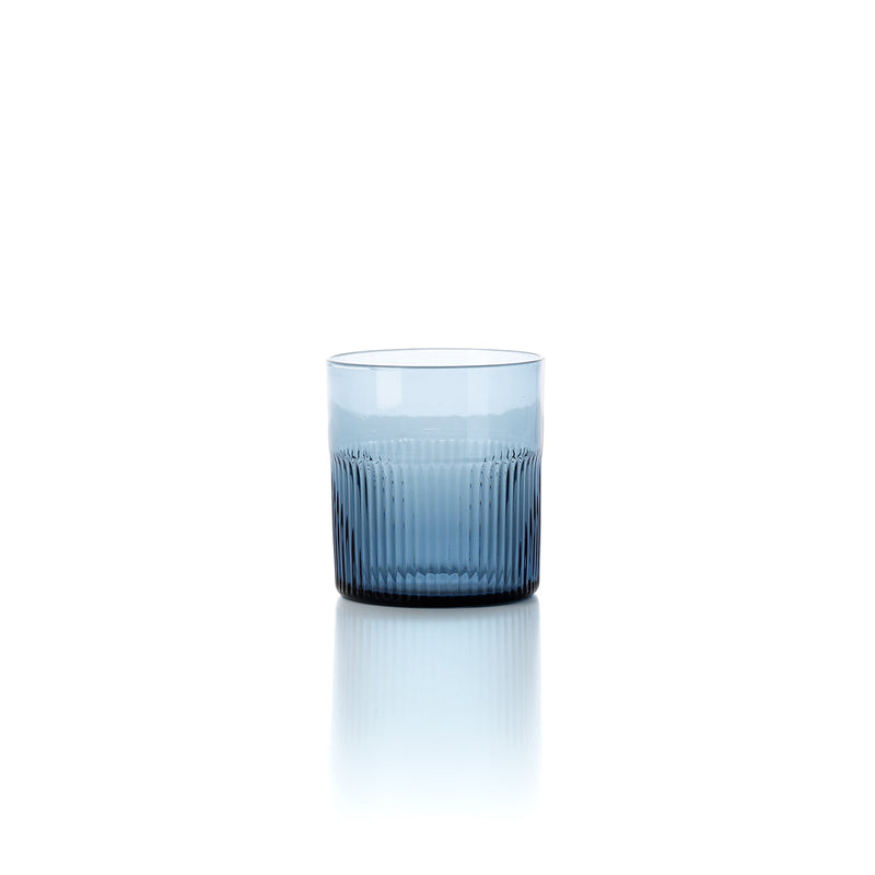 The Azure Rippled Low Tumbler - Blue in glass — handmade luxury tumbler curated by Laiyahome
