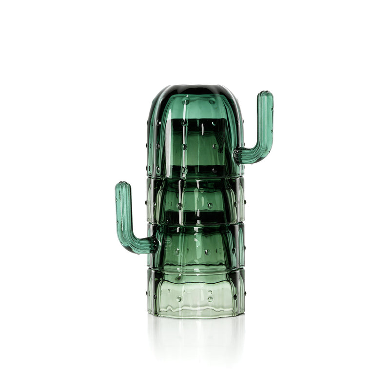 The Stack-a-Cactus Glasses - Green - Set of 4 in glass — handmade luxury water glass curated by Laiyahome