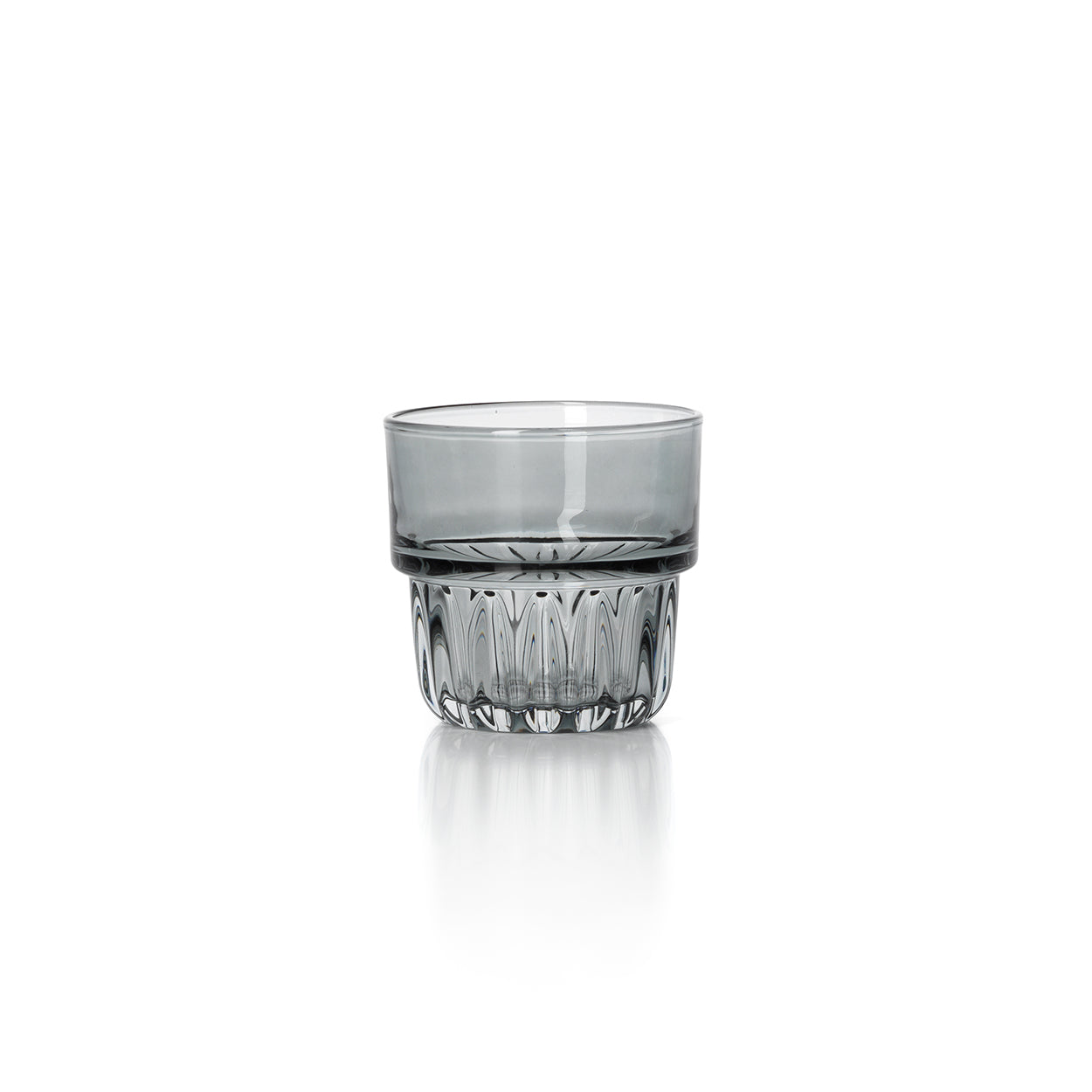 The Faceted Tumbler - Smoky Grey in glass — handmade luxury tumbler curated by Laiyahome