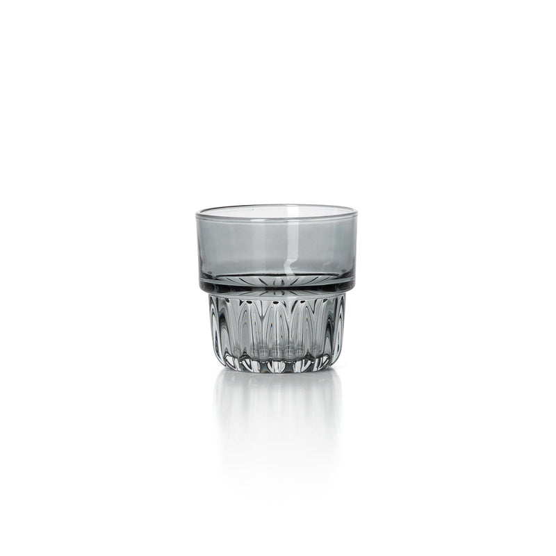 The Faceted Tumbler - Smoky Grey in glass — handmade luxury tumbler curated by Laiyahome