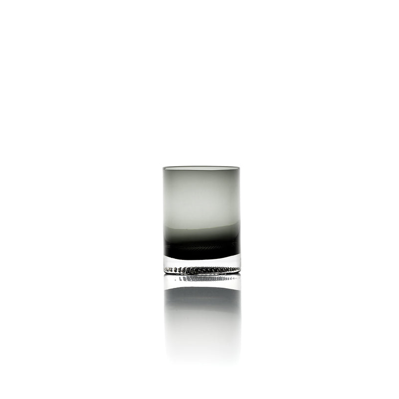 The Dot Tumbler - Smoky Grey in glass — handmade luxury tumbler curated by Laiyahome