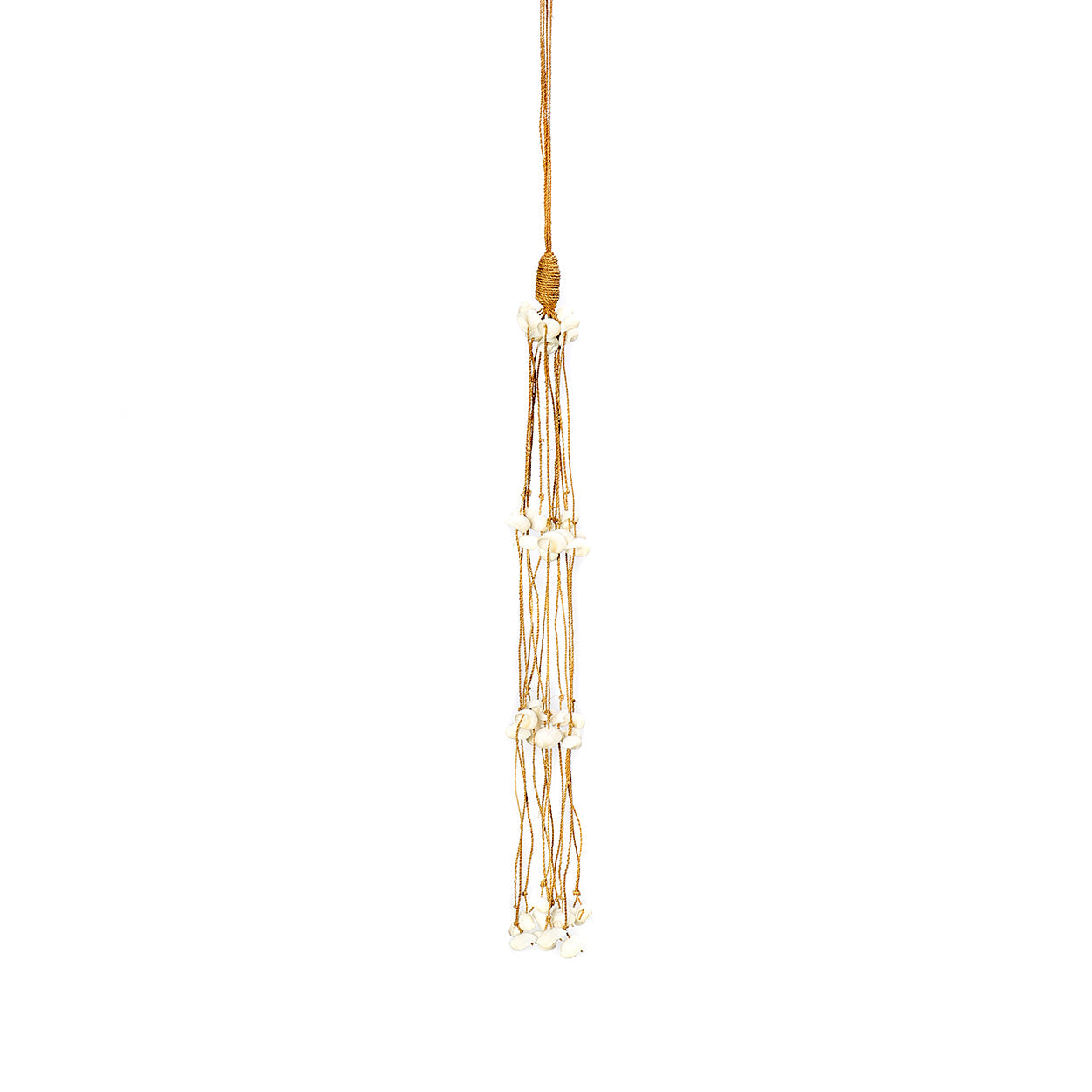 The Long Shell Tassel - White in shell — handmade luxury wall decoration curated by Laiyahome