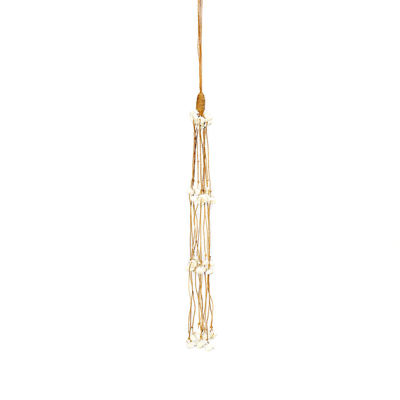 The Long Shell Tassel - White in shell — handmade luxury wall decoration curated by Laiyahome