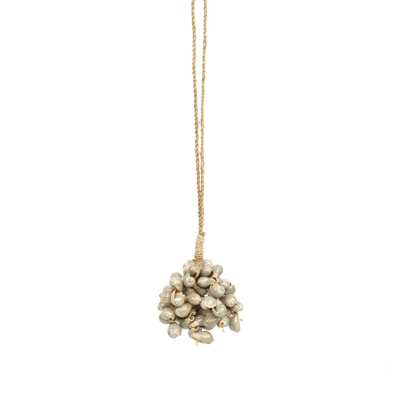 The Grey Shell Tassel in shell — handmade luxury wall decoration curated by Laiyahome