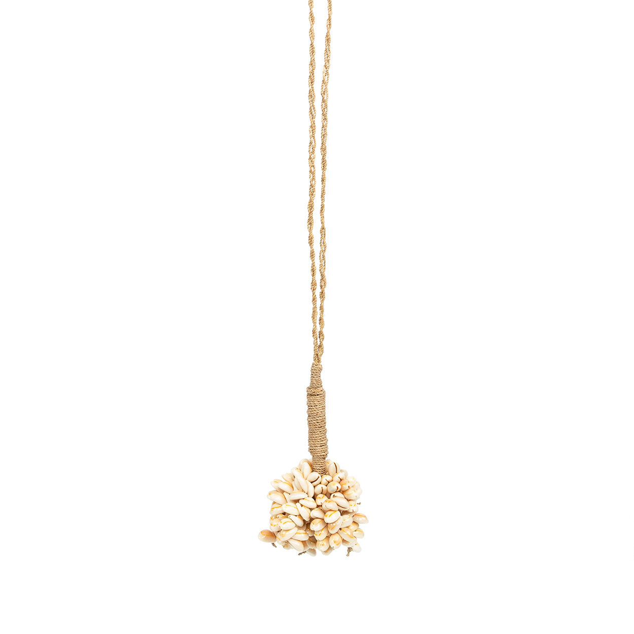 The Vanilla Shell Tassel in shell — handmade luxury wall decoration curated by Laiyahome