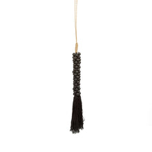 The Wooden Beads with Cotton Tassel - Black in wood — handmade luxury wall decoration curated by Laiyahome