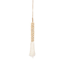 The Wooden Beads with Cotton Tassel - Natural White in wood — handmade luxury wall decoration curated by Laiyahome