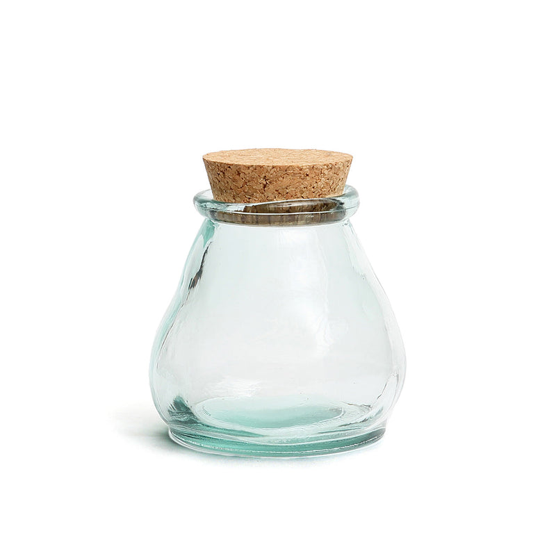 The Belly Glass Pot - Blue - M in glass — handmade luxury glass jar curated by Laiyahome