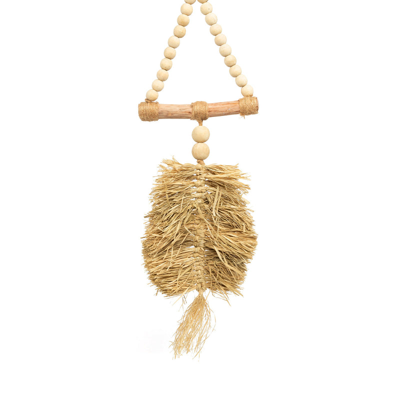 The Raffia Triangle in wood — handmade luxury wall decoration curated by Laiyahome