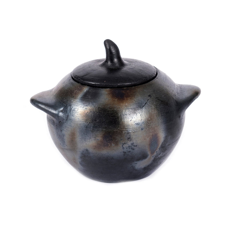The Burned Jar - L in terracotta — handmade luxury storage jar curated by Laiyahome