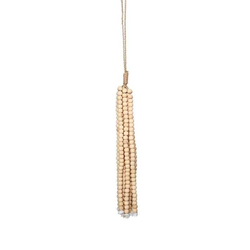 The Wooden Beads Tassel - Natural in wood — handmade luxury wall decoration curated by Laiyahome