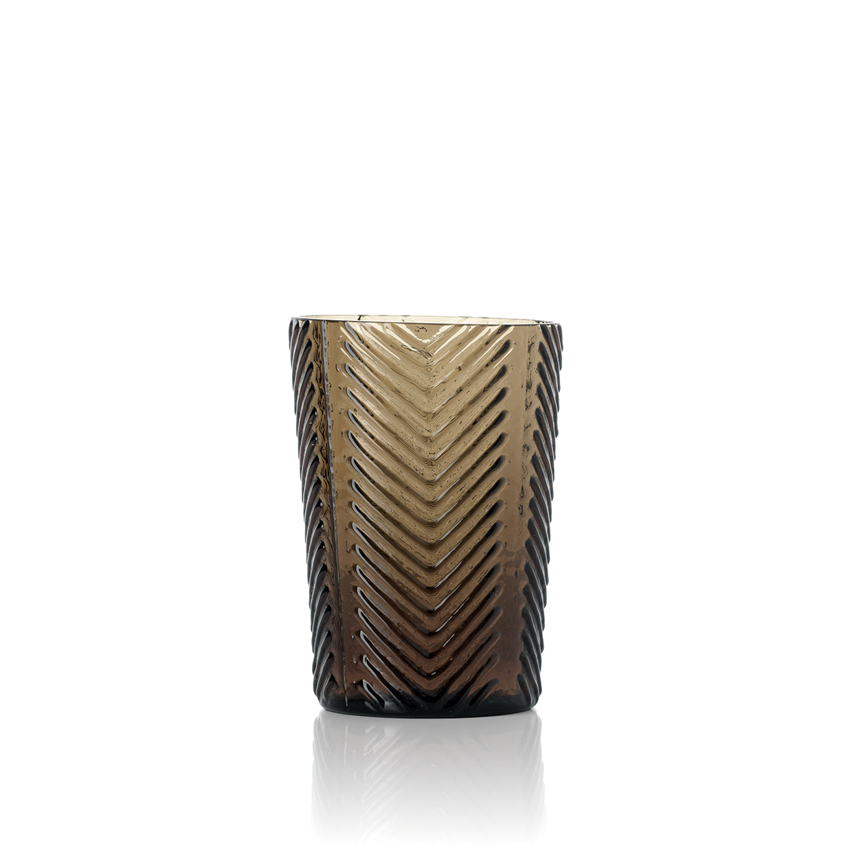 The Herringbone Tumbler - Smoke – glass tumbler in smoke – product view 1