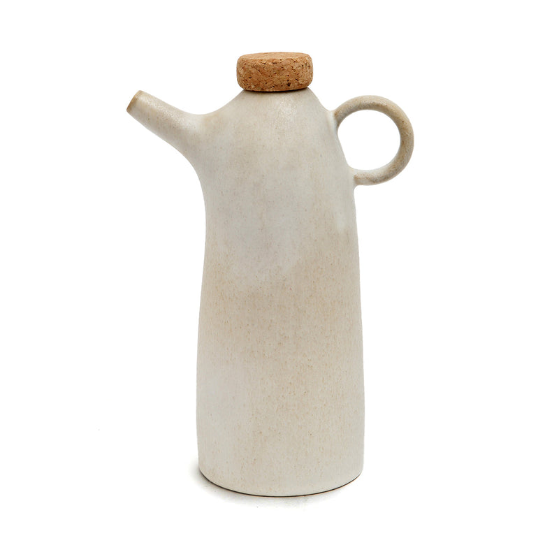 The Olive Oil Bottle N°78 - White in ceramic — handmade luxury storage jar curated by Laiyahome