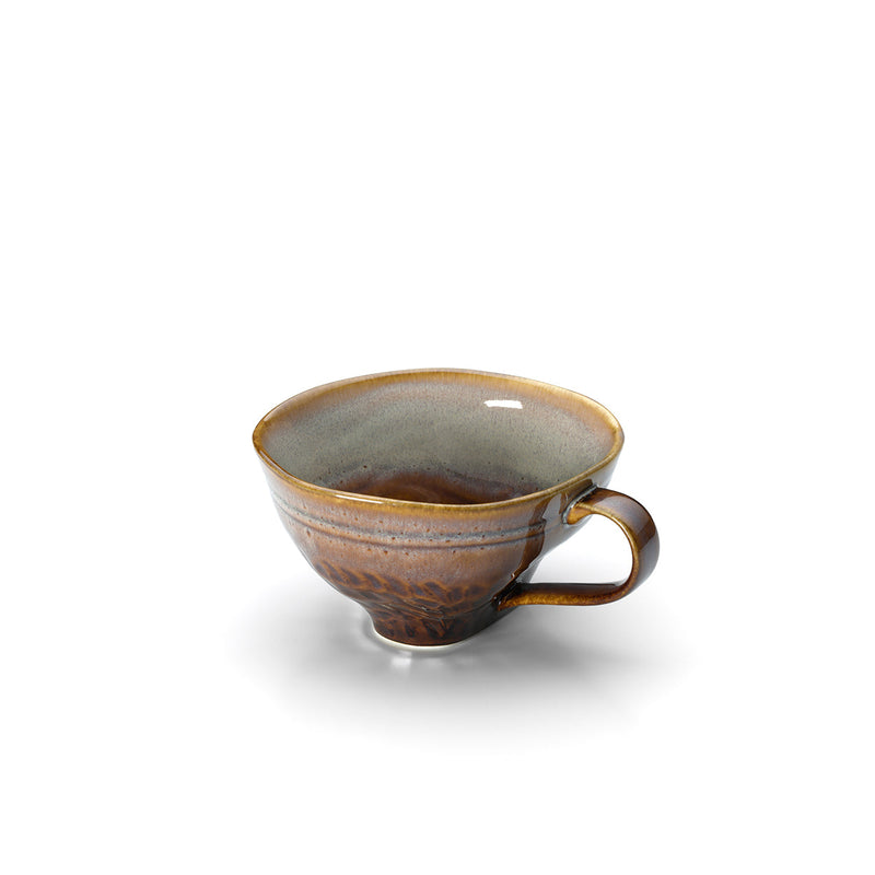 The Smoked Horizon Mug - Brown Grey - M in ceramic — handmade luxury mug curated by Laiyahome