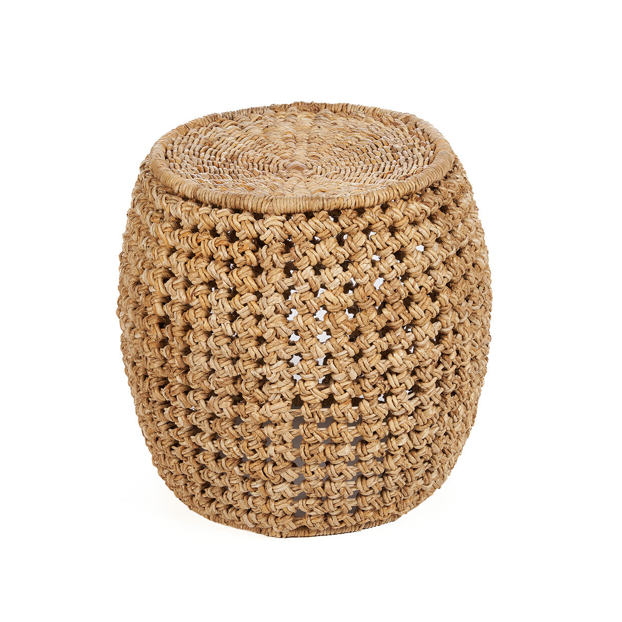 The Zarkah Stool - Natural in palm leaf — handmade luxury stool curated by Laiyahome