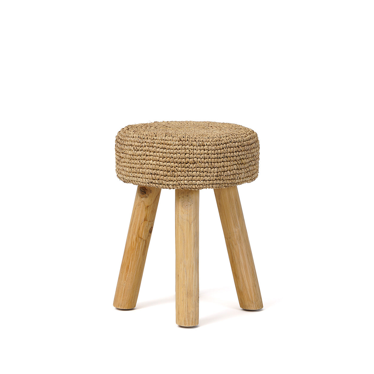 The Raffia Stool - Natural in wood — handmade luxury stool curated by Laiyahome