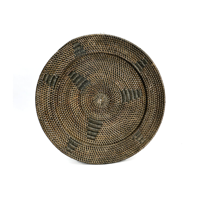 The Jasmine Plate - Brown - L in rattan — handmade luxury wall decoration curated by Laiyahome